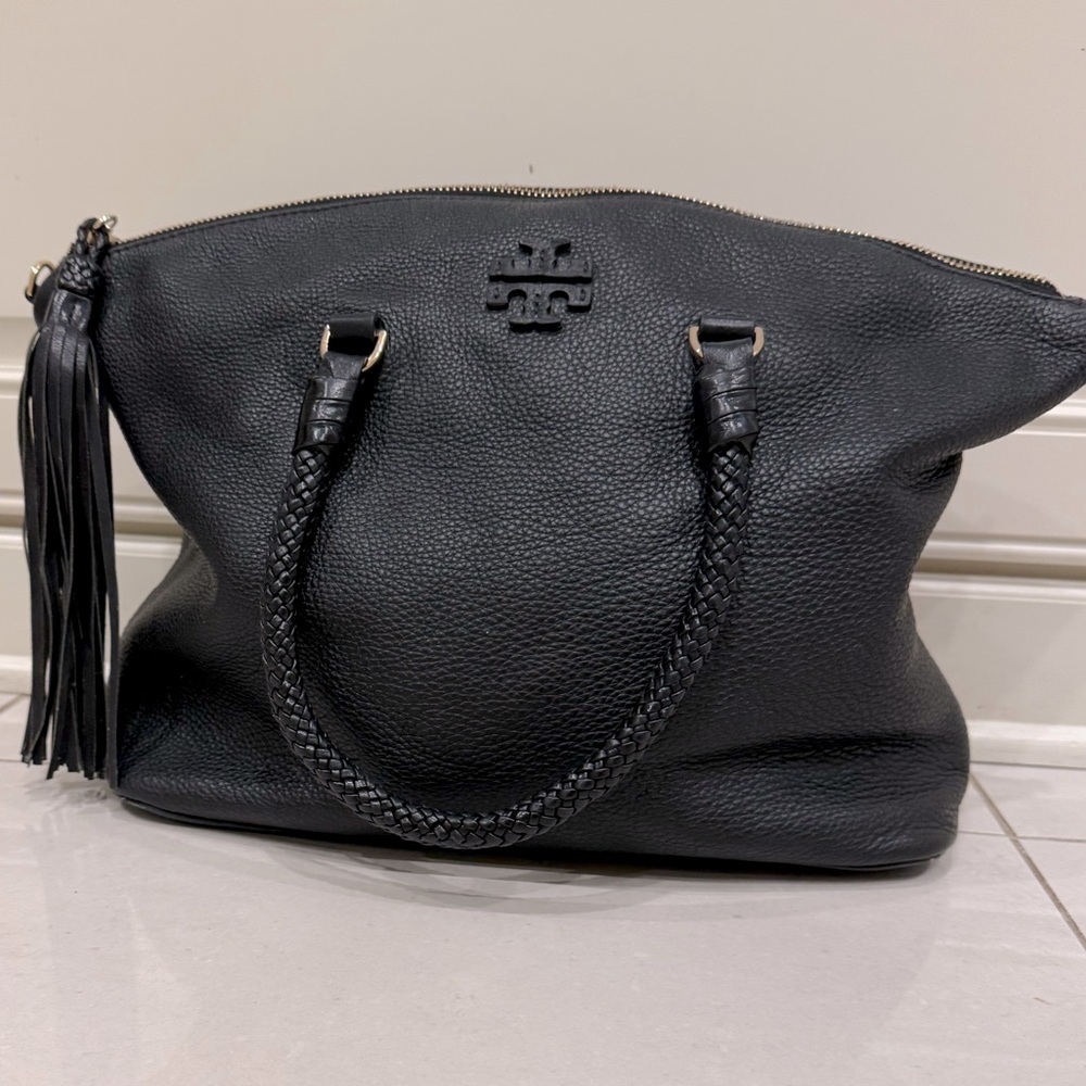 Tory Burch Black Pebbled Leather Bag